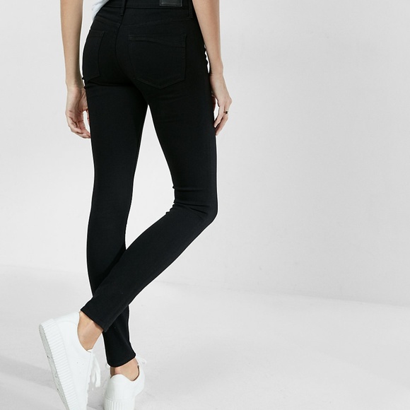 Express Black Mid Rise Jean Leggings - Picture 3 of 8